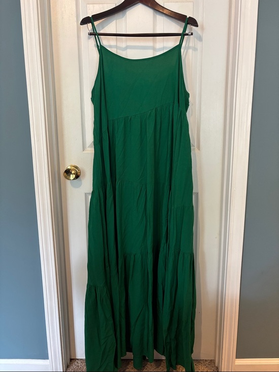 purchased from boutique Dresses & Skirts - Green Maxi Slip Dress - Sleeveless Summer Dress. Asymmetrical tiered. Size XL